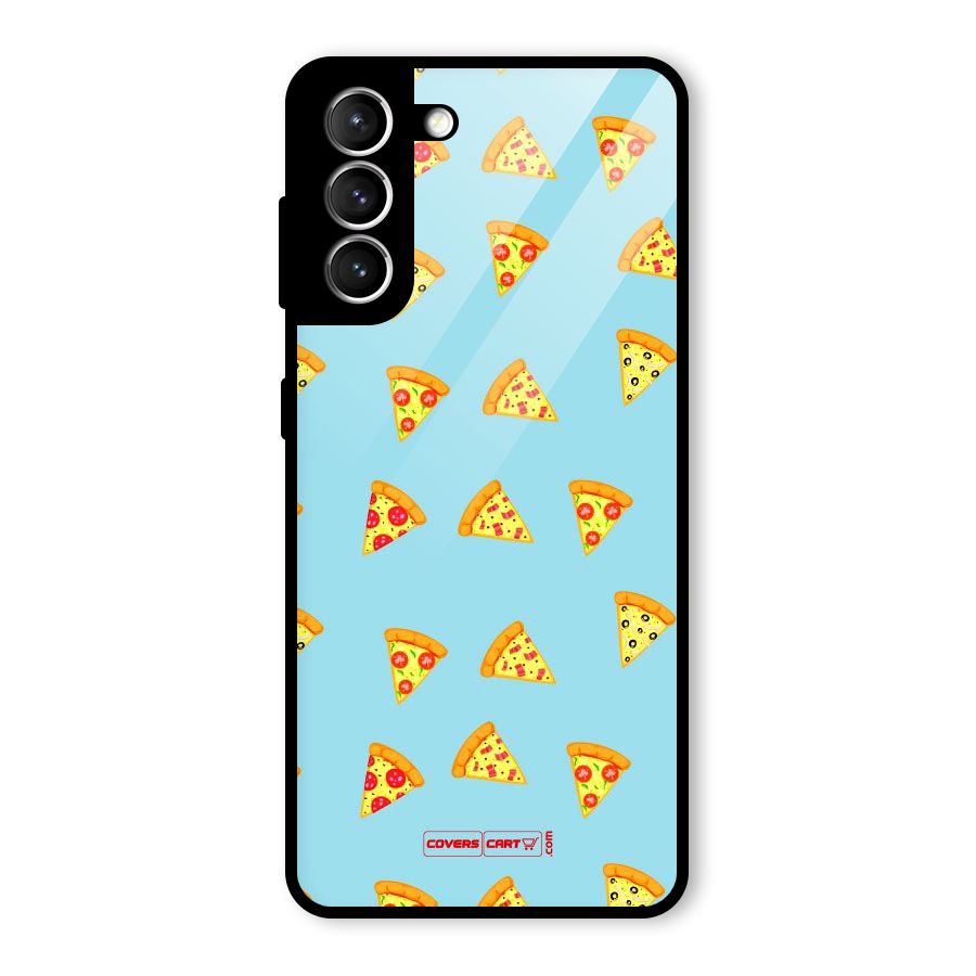 Cute Slices of Pizza Glass Back Case for Galaxy S21 5G