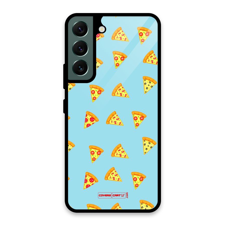 Cute Slices of Pizza Glass Back Case for Galaxy S22 5G