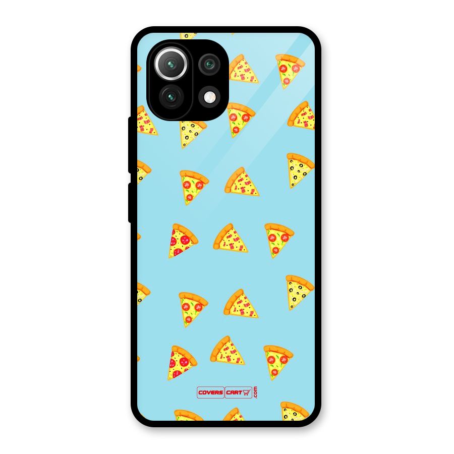 Cute Slices of Pizza Glass Back Case for Mi 11 Lite NE 5G
