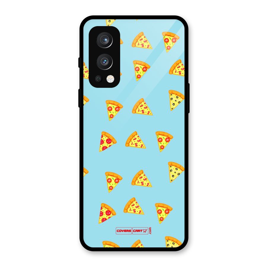 Cute Slices of Pizza Glass Back Case for OnePlus Nord 2 5G