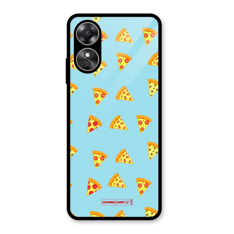 Cute Slices of Pizza Glass Back Case for Oppo A17