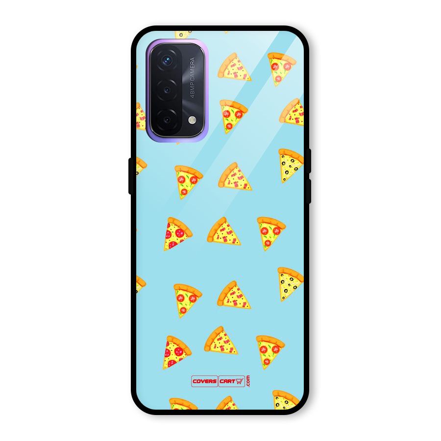 Cute Slices of Pizza Glass Back Case for Oppo A74 5G