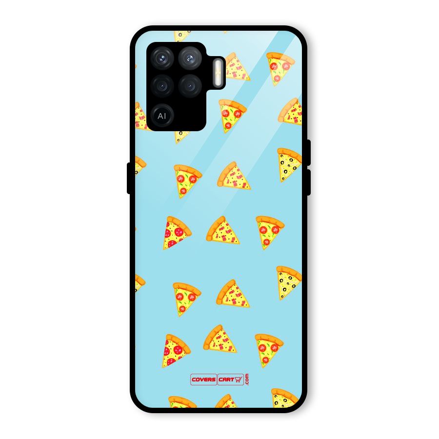Cute Slices of Pizza Glass Back Case for Oppo F19 Pro