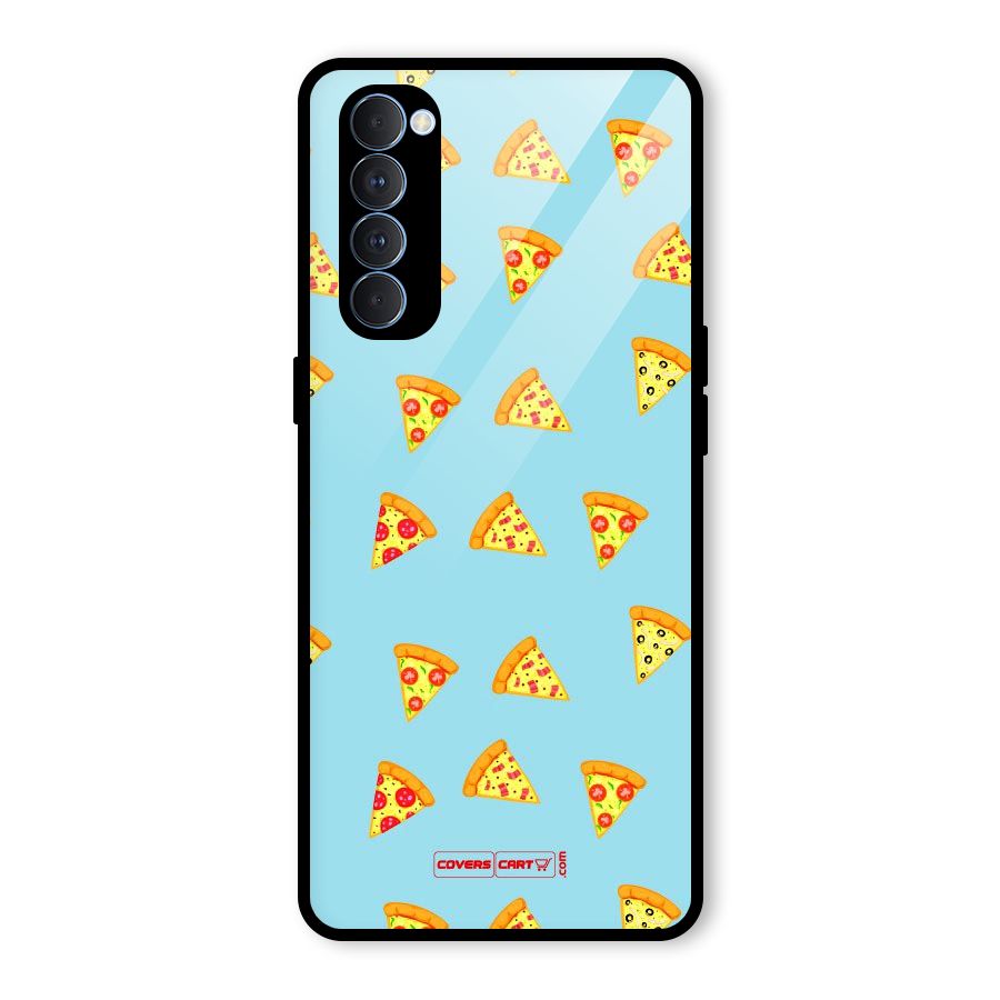 Cute Slices of Pizza Glass Back Case for Oppo Reno4 Pro