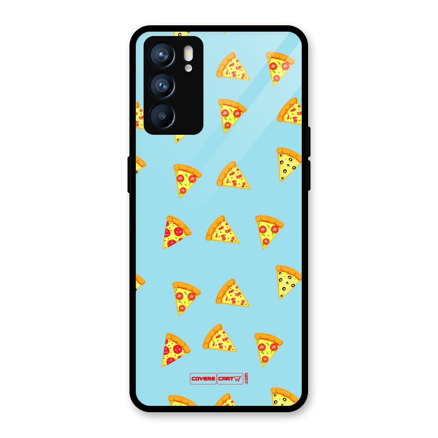 Cute Slices of Pizza Glass Back Case for Oppo Reno6 5G