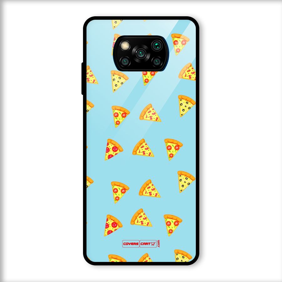 Cute Slices of Pizza Glass Back Case for Poco X3