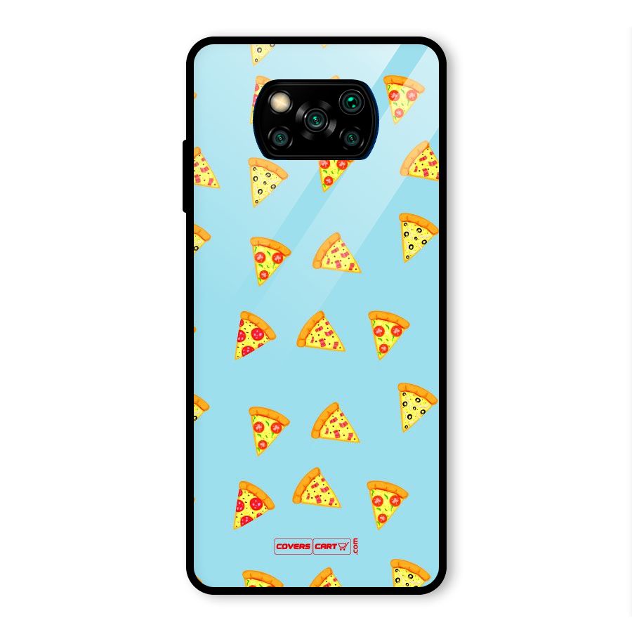 Cute Slices of Pizza Glass Back Case for Poco X3 Pro