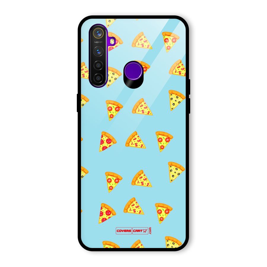Cute Slices of Pizza Glass Back Case for Realme 5 Pro