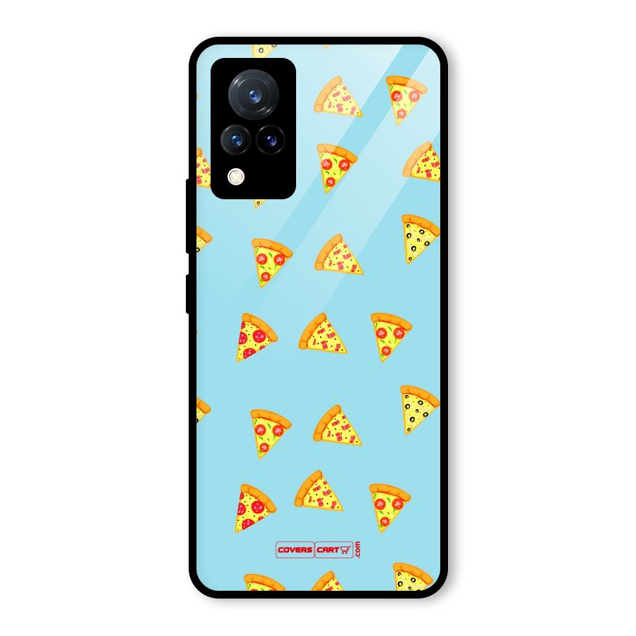 Cute Slices of Pizza Glass Back Case for Vivo V21 5G