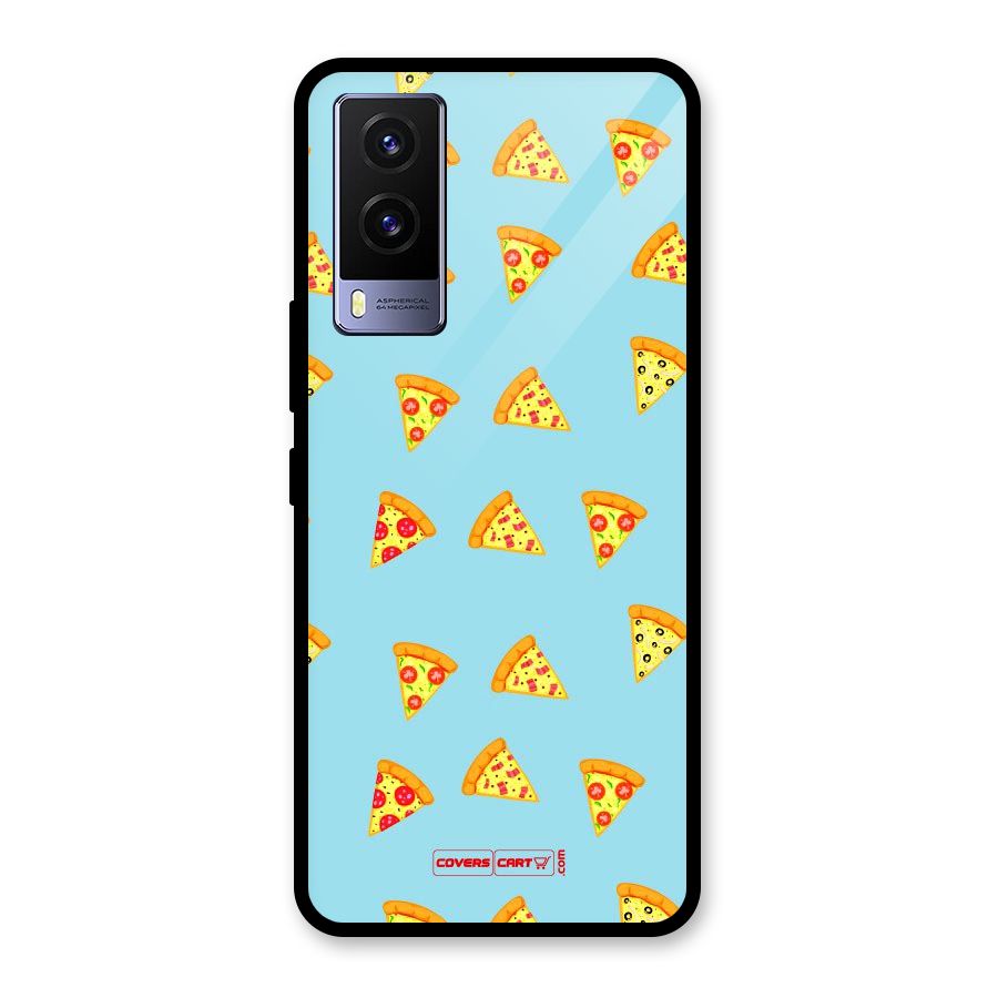 Cute Slices of Pizza Glass Back Case for Vivo V21e 5G