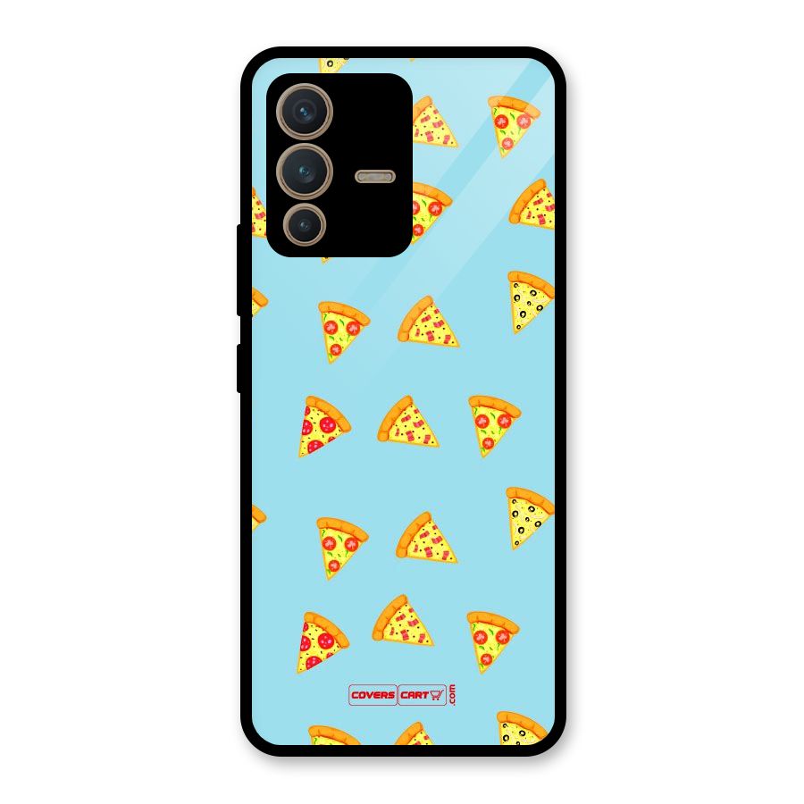 Cute Slices of Pizza Glass Back Case for Vivo V23 5G
