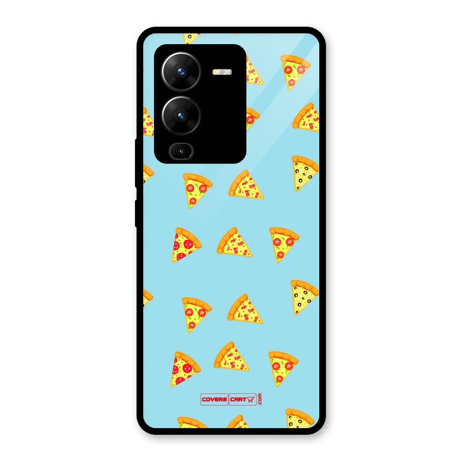 Cute Slices of Pizza Glass Back Case for Vivo V25 Pro