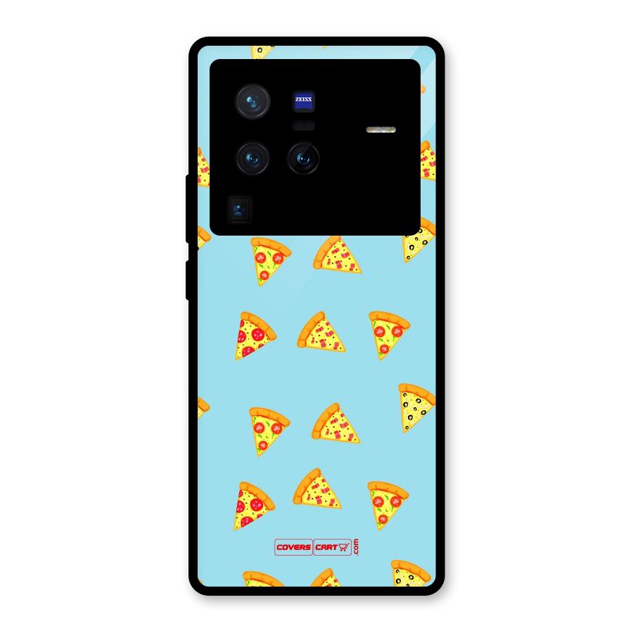 Cute Slices of Pizza Glass Back Case for Vivo X80 Pro