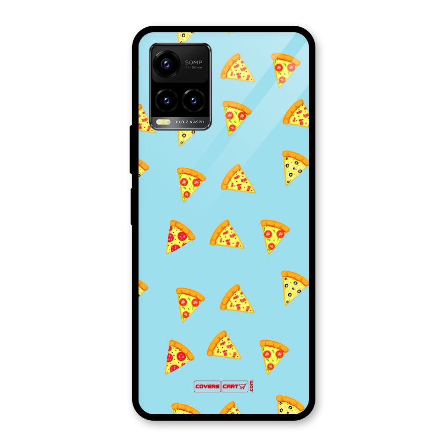Cute Slices of Pizza Glass Back Case for Vivo Y21A