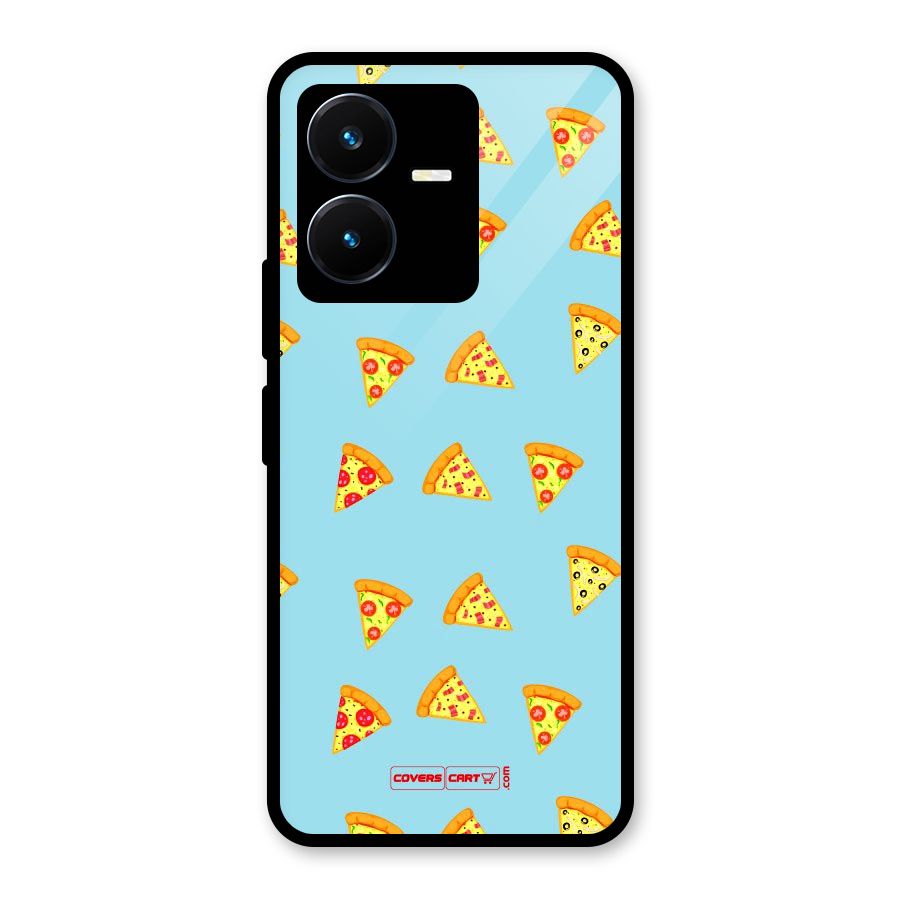 Cute Slices of Pizza Glass Back Case for Vivo Y22