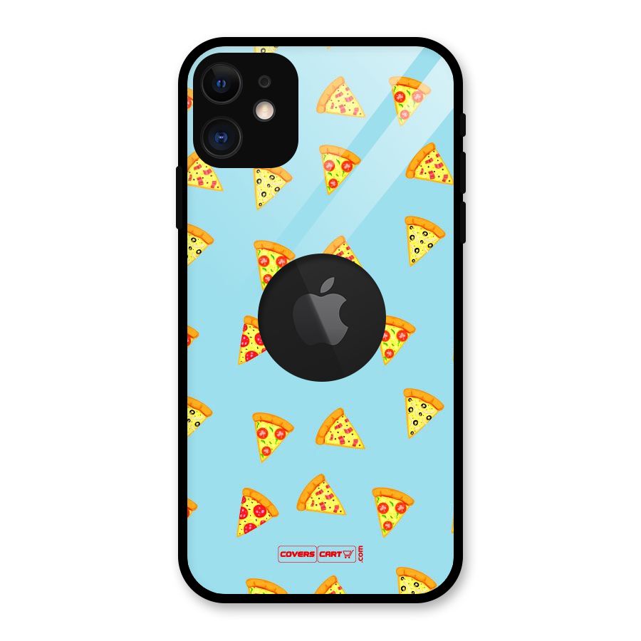 Cute Slices of Pizza Glass Back Case for iPhone 11 Logo Cut