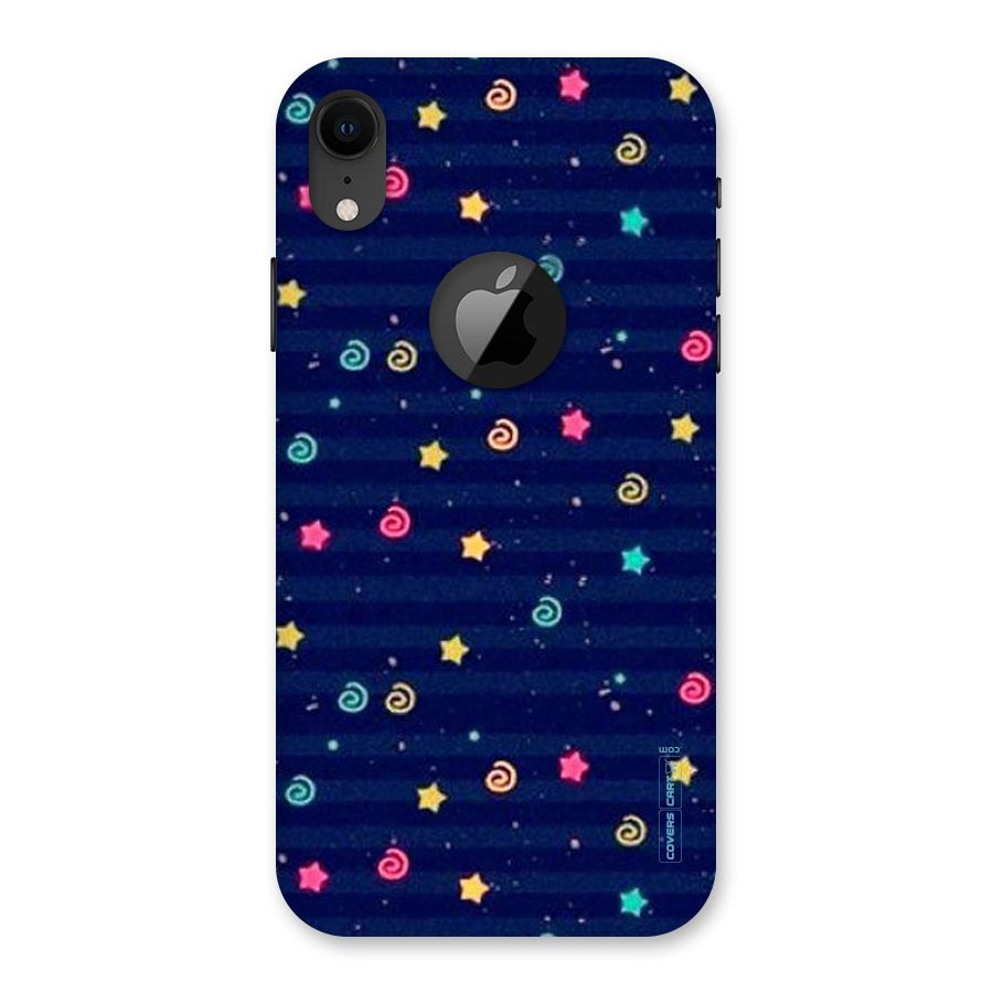 Cute Stars Design Back Case for iPhone XR Logo Cut