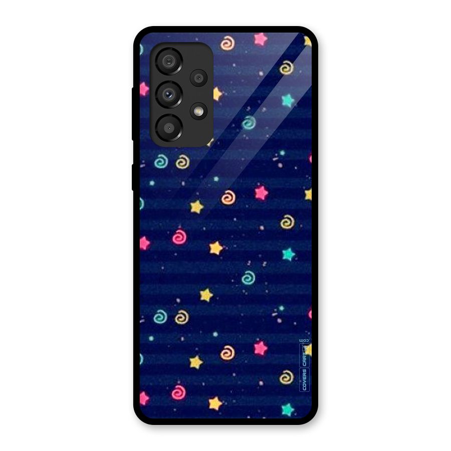 Cute Stars Design Glass Back Case for Galaxy A33 5G