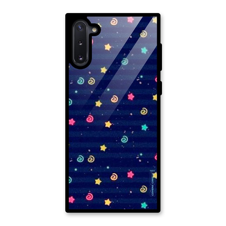 Cute Stars Design Glass Back Case for Galaxy Note 10