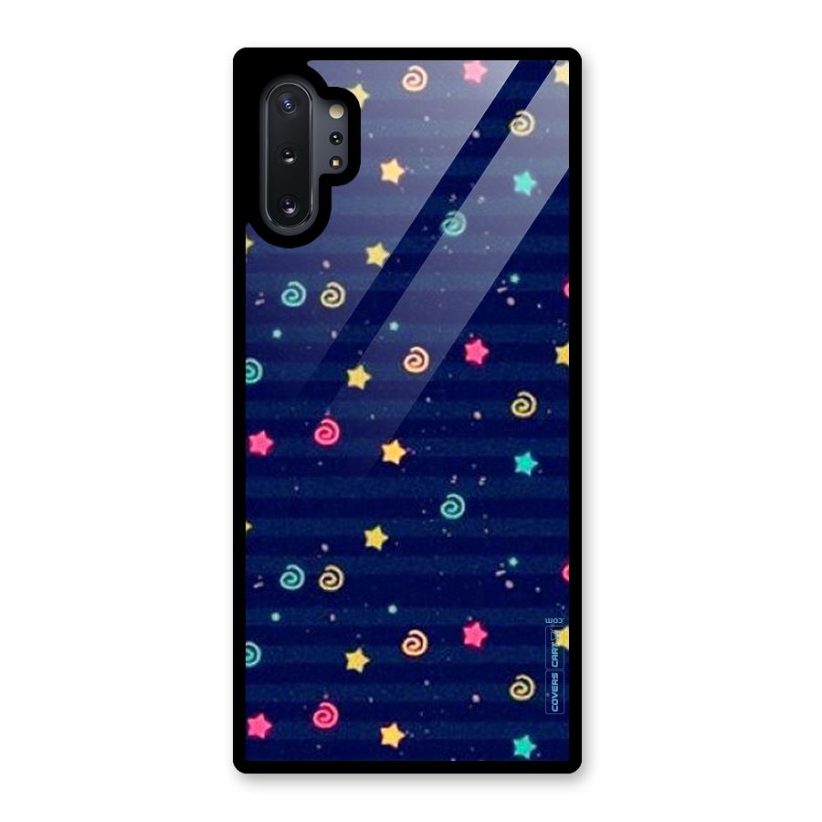 Cute Stars Design Glass Back Case for Galaxy Note 10 Plus