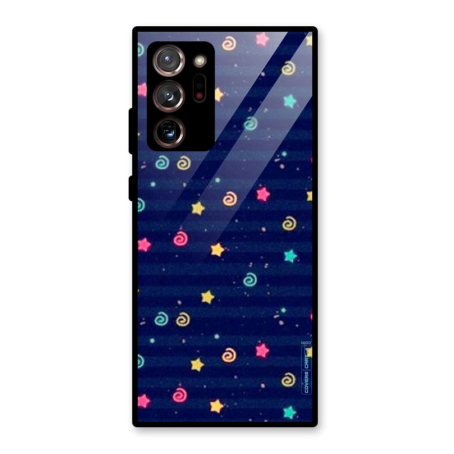 Cute Stars Design Glass Back Case for Galaxy Note 20 Ultra