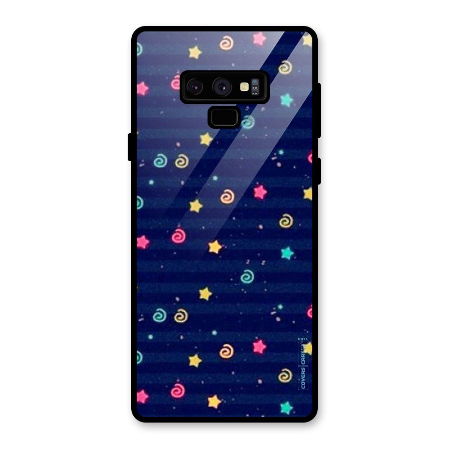 Cute Stars Design Glass Back Case for Galaxy Note 9