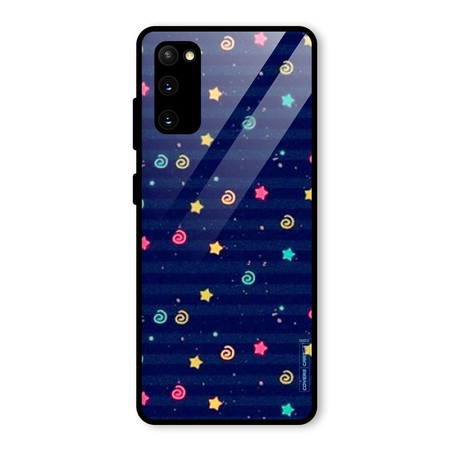 Cute Stars Design Glass Back Case for Galaxy S20 FE 5G