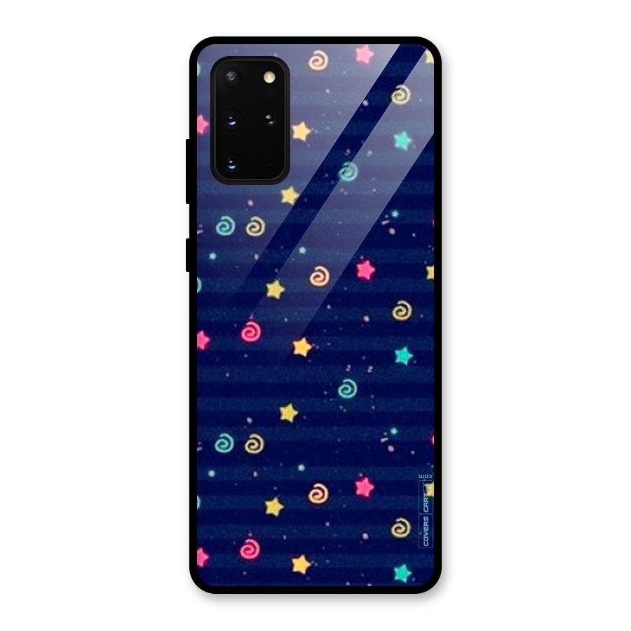 Cute Stars Design Glass Back Case for Galaxy S20 Plus