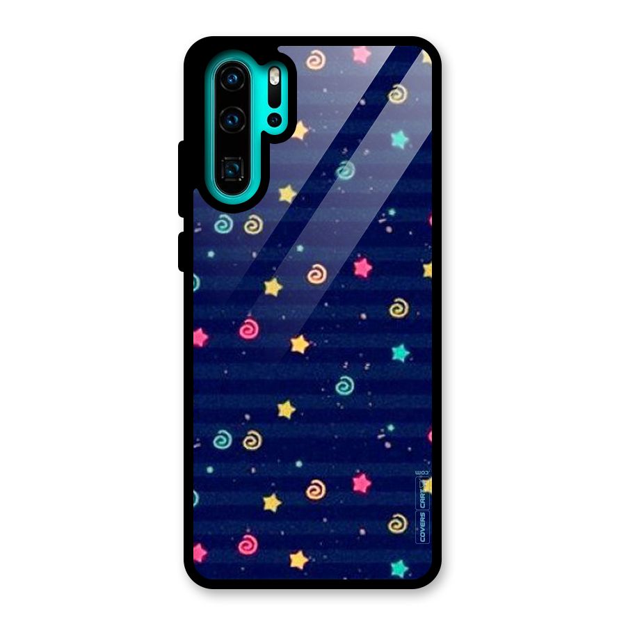 Cute Stars Design Glass Back Case for Huawei P30 Pro