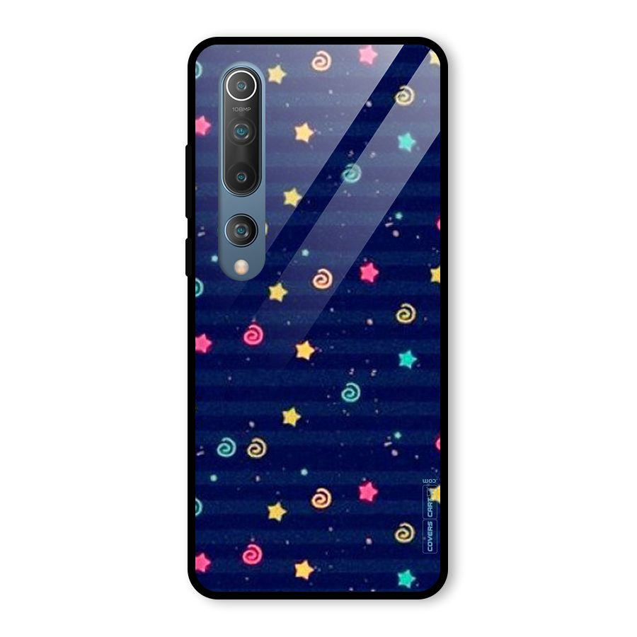 Cute Stars Design Glass Back Case for Mi 10