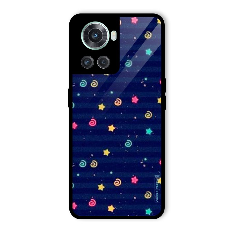 Cute Stars Design Glass Back Case for OnePlus 10R