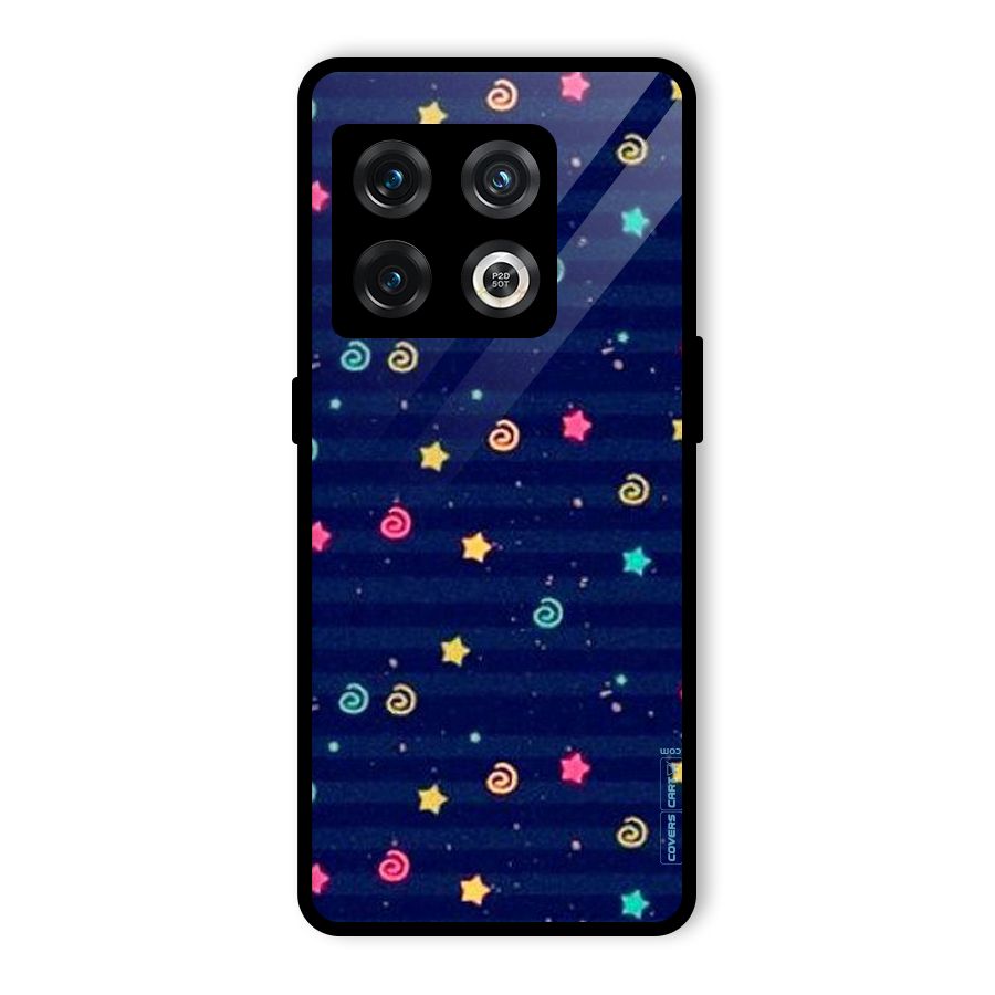 Cute Stars Design Glass Back Case for OnePlus 10 Pro 5G