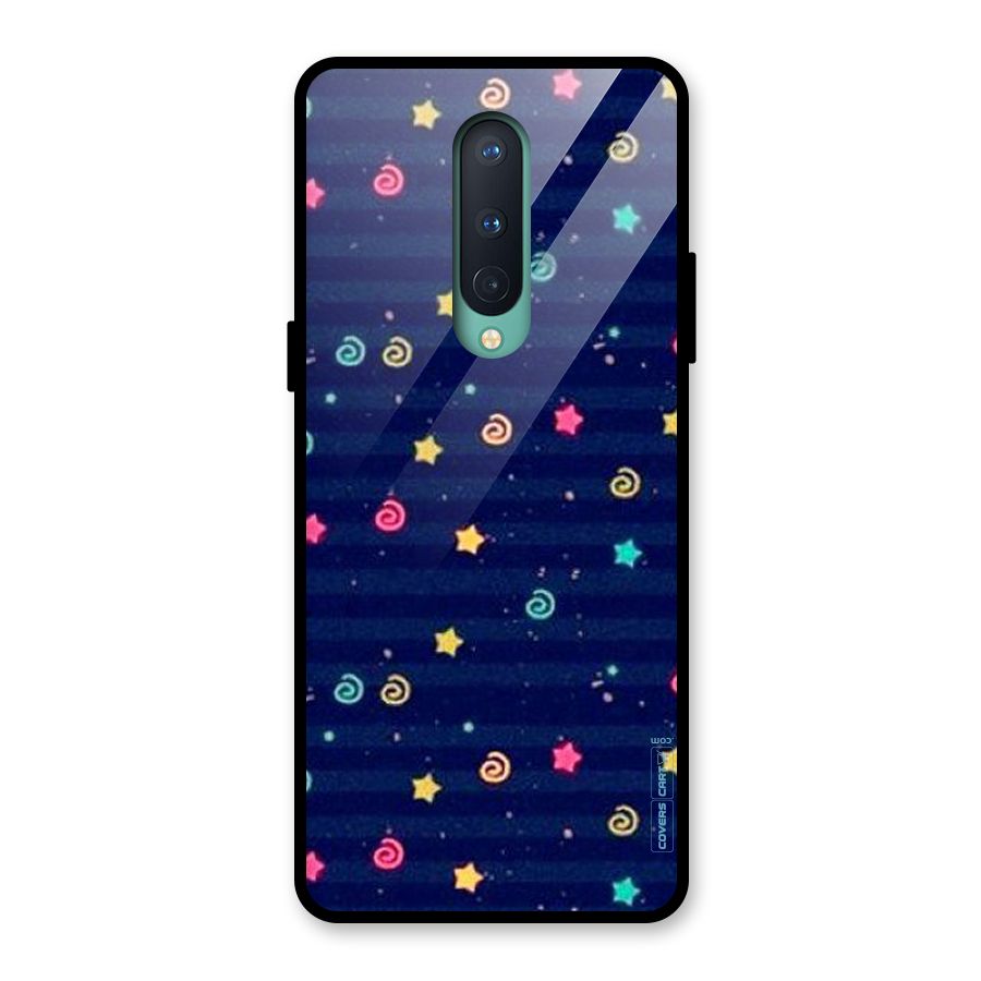Cute Stars Design Glass Back Case for OnePlus 8