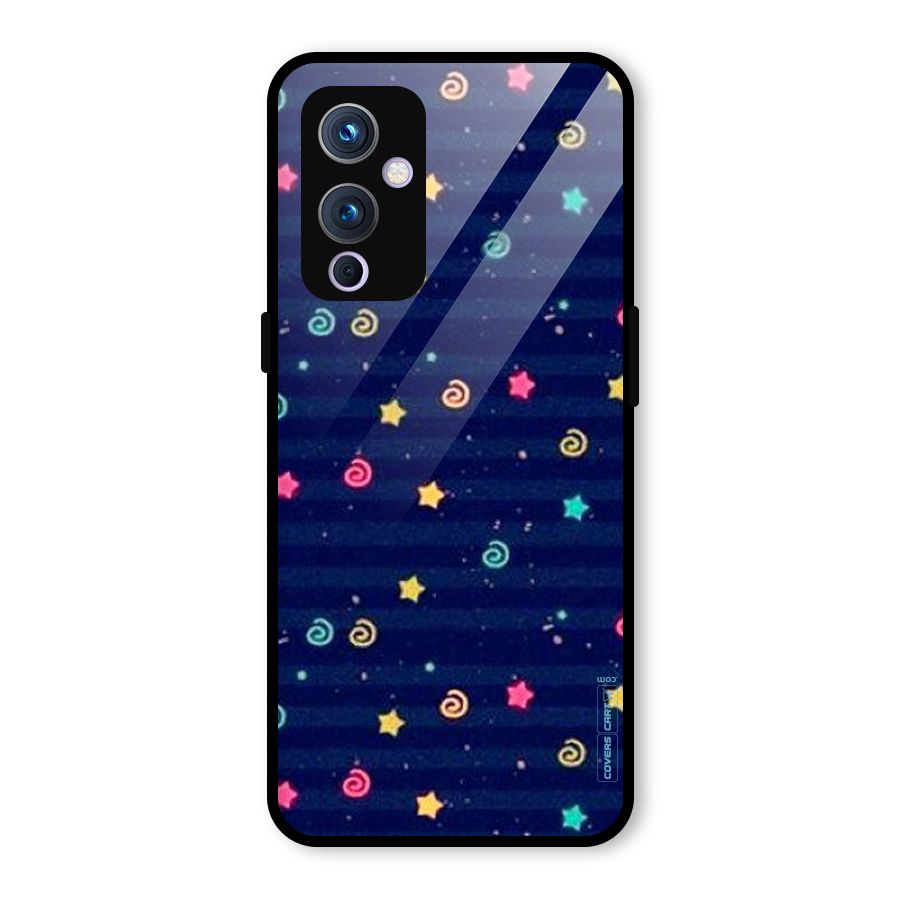 Cute Stars Design Glass Back Case for OnePlus 9