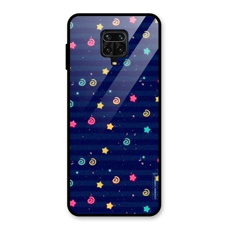 Cute Stars Design Glass Back Case for Poco M2 Pro