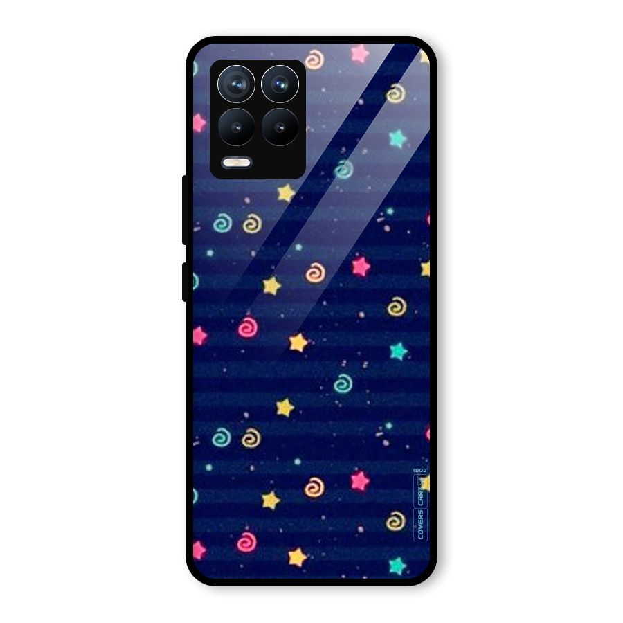 Cute Stars Design Glass Back Case for Realme 8 Pro
