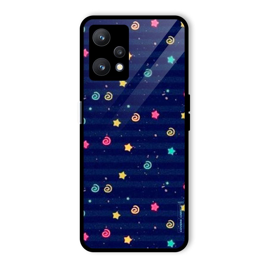Cute Stars Design Glass Back Case for Realme 9 Pro 5G