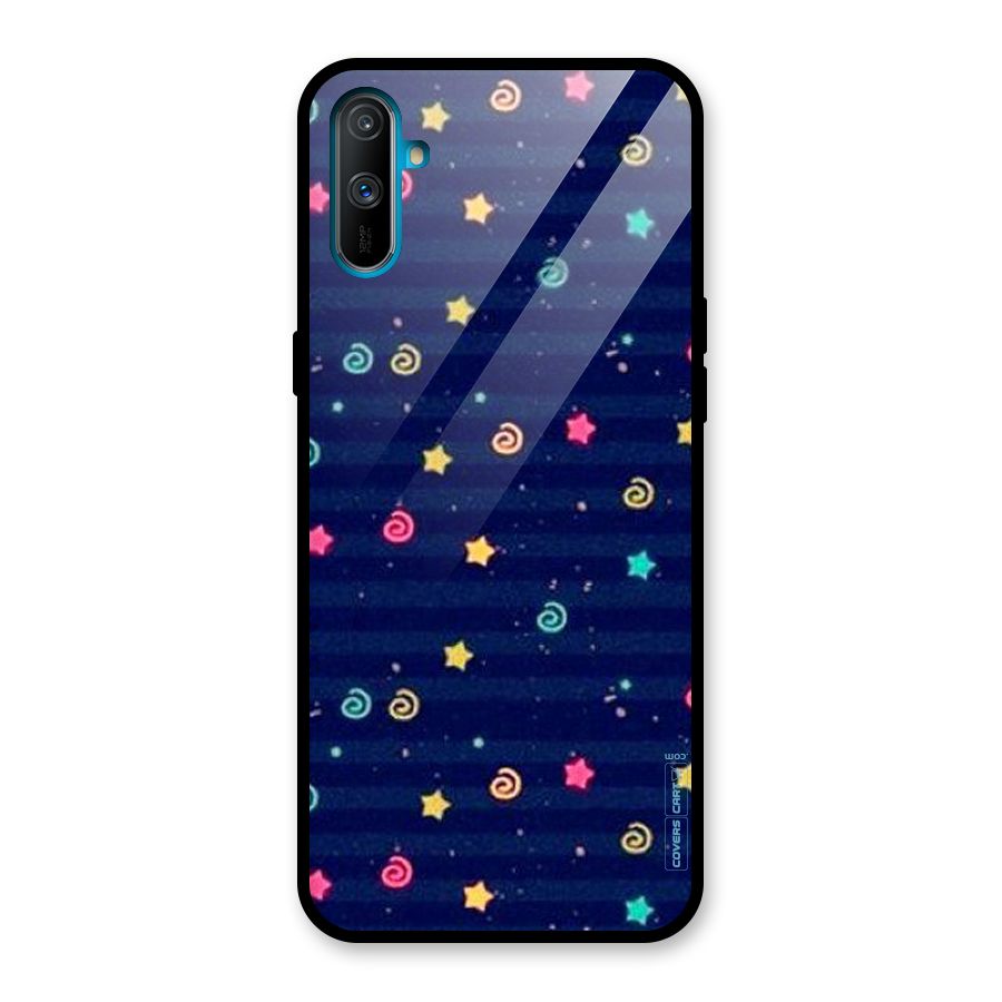 Cute Stars Design Glass Back Case for Realme C3