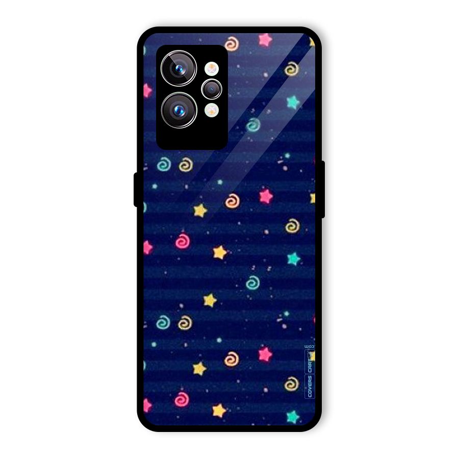 Cute Stars Design Glass Back Case for Realme GT2 Pro