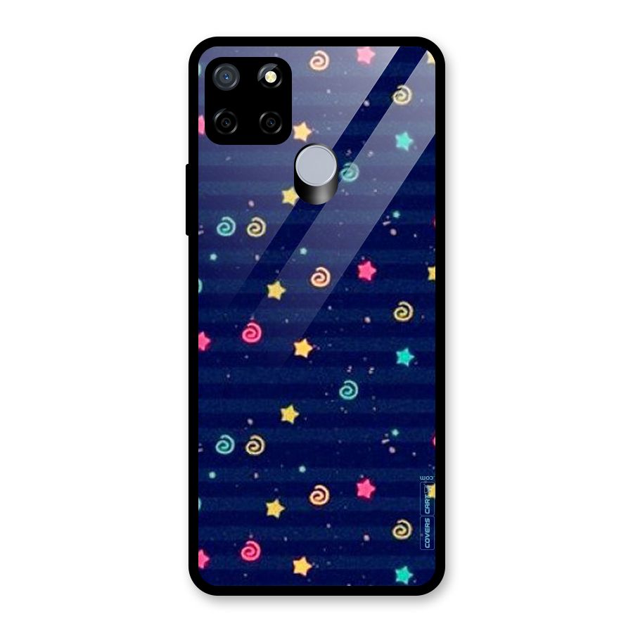 Cute Stars Design Glass Back Case for Realme Narzo 20