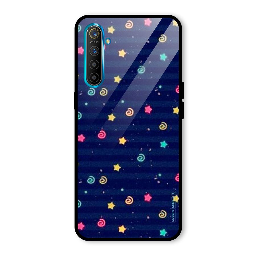 Cute Stars Design Glass Back Case for Realme X2