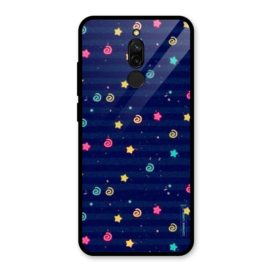 Cute Stars Design Glass Back Case for Redmi 8