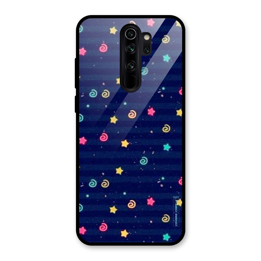 Cute Stars Design Glass Back Case for Redmi Note 8 Pro