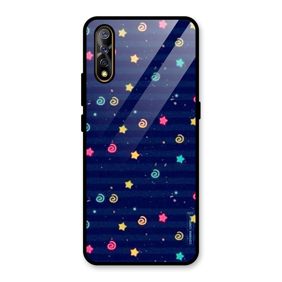 Cute Stars Design Glass Back Case for Vivo S1