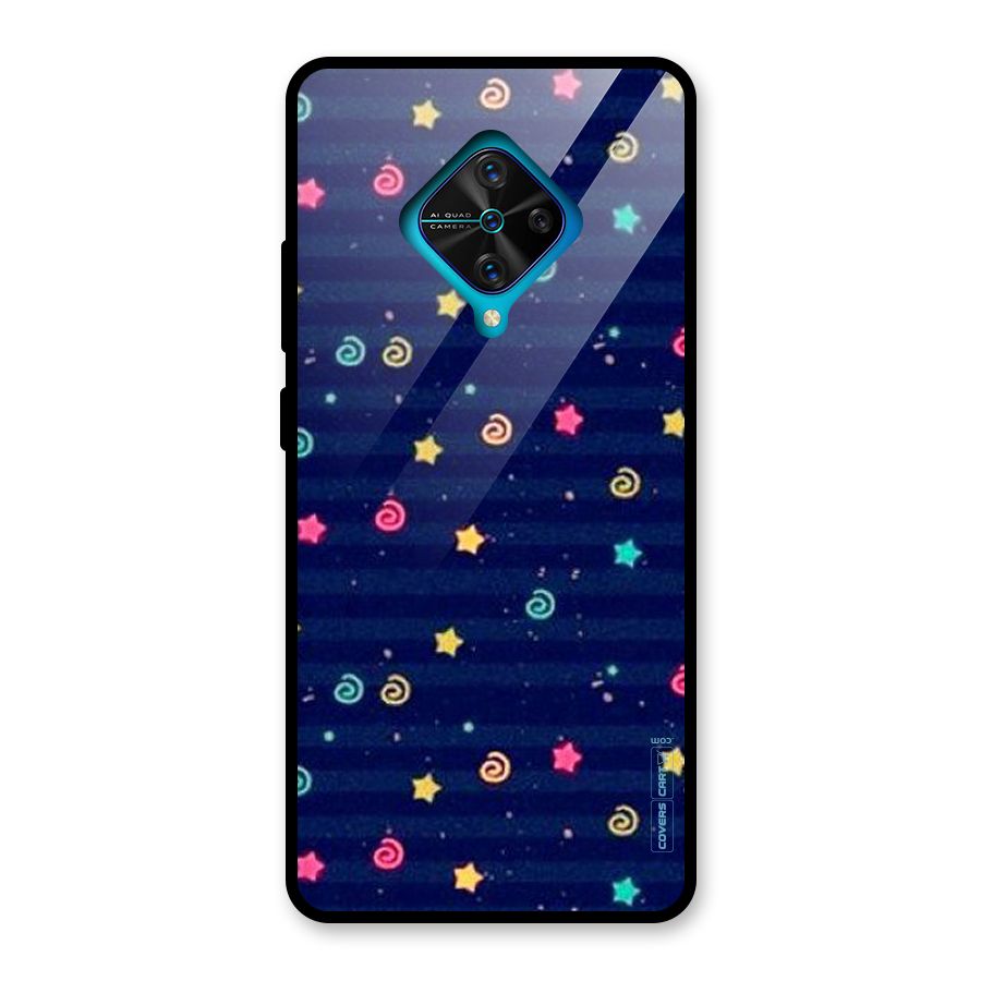 Cute Stars Design Glass Back Case for Vivo S1 Pro