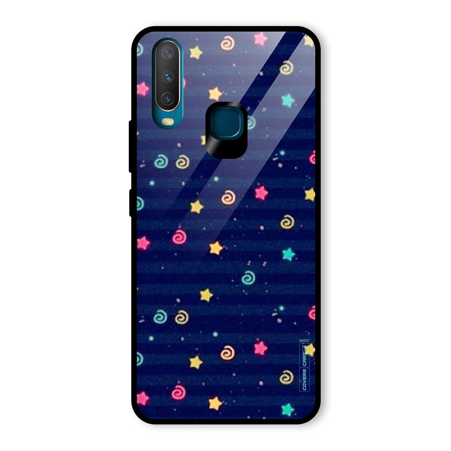 Cute Stars Design Glass Back Case for Vivo U10
