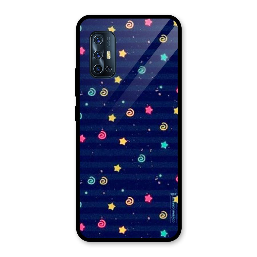 Cute Stars Design Glass Back Case for Vivo V17