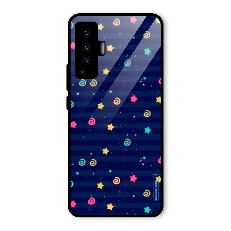 Cute Stars Design Glass Back Case for Vivo X50