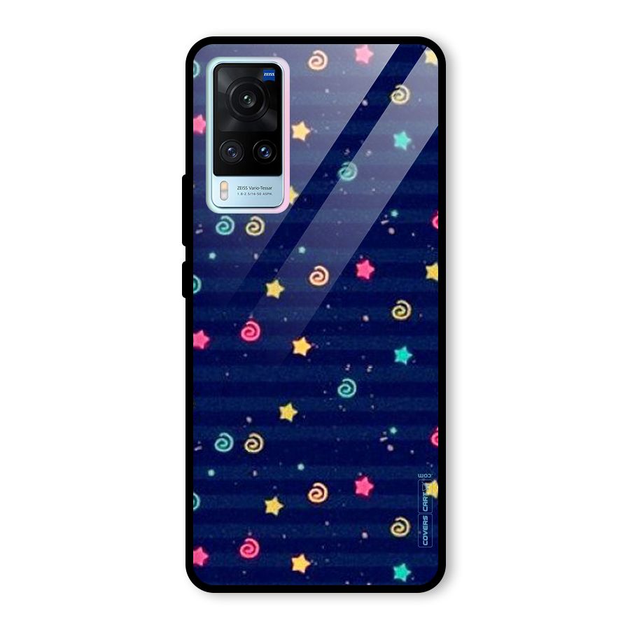 Cute Stars Design Glass Back Case for Vivo X60