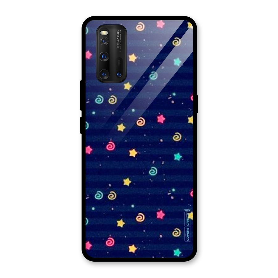 Cute Stars Design Glass Back Case for Vivo iQOO 3
